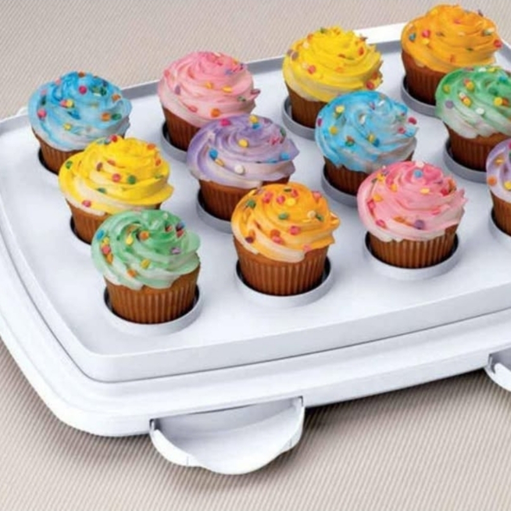 Wilton 3-in-1 Oblong Cake & Cupcake Carrier Container New